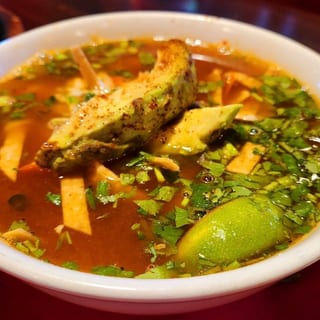 Bowl of Spicy Chicken Tortilla Soup